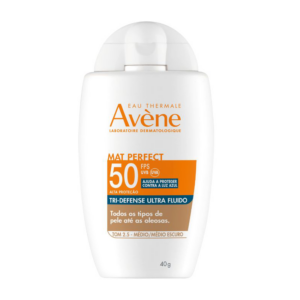 PROTETOR SOLAR FACIAL AVENE MAT PERFECT TRI-DEFENSE ULTRA FLUIDO FPS50 TOM 2.5 MEDIO/MEDIO ESCURO 40G