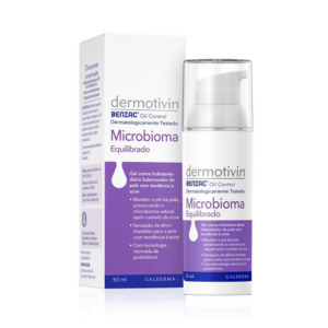 DERMOTIVIN BENZAC OIL CONTROL GEL CREME HIDRATANTE MICROBIOMA EQUILIBRADO PELE COM ACNE 50ML