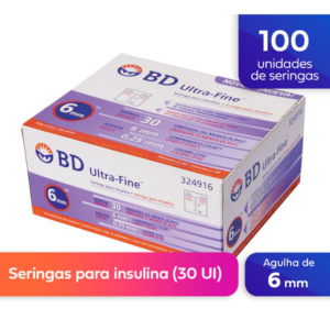 SERINGA INSULINA BD FINE 6MM 30U C/100
