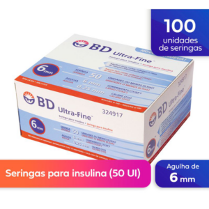 SERINGA INSULINA BD FINE 6MM 50U C/100