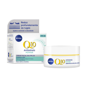 CREME FACIAL ANTISSINAIS DIA FPS30 Q10 POWER PELE MISTA E OLEOSA NIVEA 50G