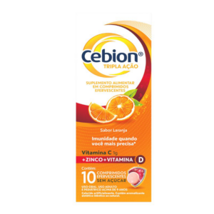 CEBION TRIPLA ACAO SABOR LARANJA 1G C/10 COMPRIMIDOS EFERVESCENTES