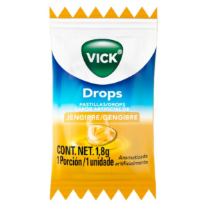 PASTILHA GENGIBRE VICK DROPS ENVELOPE 36G 20 UNIDADES