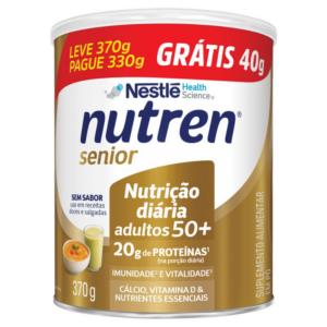SUPLEMENTO ALIMENTAR PO SEM SABOR NUTREN SENIOR LATA LEVE 370G PAGUE 330G