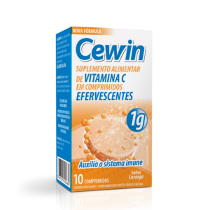 SUPLEMENTO ALIMENTAR TARGIFOR CEWIN VITAMINA C 1MG SABOR LARANJA COM 10 COMPRIMIDOS EFERVESCENTES