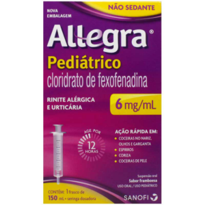 ALLEGRA PEDIATRICO SUSPENSÃO 150ML C/DOSADOR SERINGA