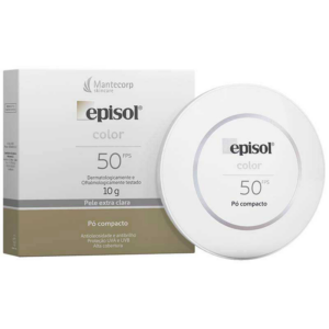 EPISOL PROTETOR SOLAR FACIAL PO COMPACTO COR EXTRA CLARA FPS50 10G