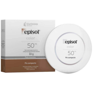 EPISOL PROTETOR SOLAR FACIAL PO COMPACTO COR MORENA MAIS FPS50 10G