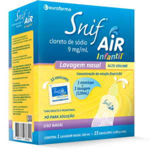 SNIF AIR INFANTIL 1,08 G SOLUÇÃO NASSAL 15 ENVELOPES + LAVADOR