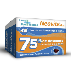 NEOVITE MAX CAP 60 KIT PROMO   75% DESCONTO   2 CAIXAS CONTENDO 60 COMPRIMIDOS CADA