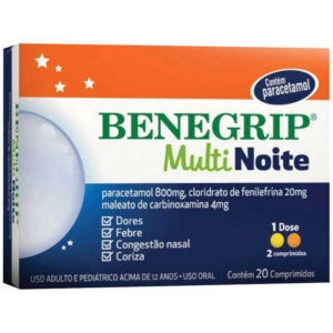 BENEGRIP MULTI NOITE C/20 COMPRIMIDOS