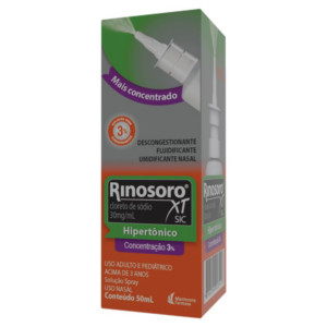 DESCONGESTIONANTE E FLUIDIFICANTE NASAL RINOSORO XT CAIXA 50ML SOLUÇAO SPRAY