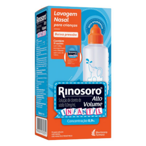 LAVAGEM NASAL RINOSORO ALTO VOLUME CAIXA 15 SACHES PO PARA SOLUÇAO + 1 LAVADOR NASAL