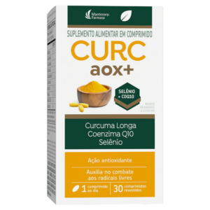 SUPLEMENTO ALIMENTAR AOX  ZERO ACUCAR MANTECORP FARMASA CURC CAIXA 30 COMPRIMIDOS REVESTIDOS