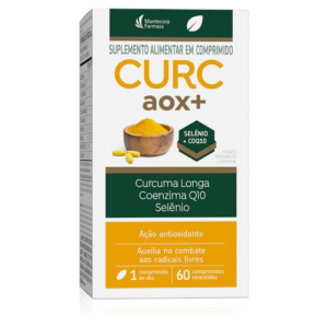 SUPLEMENTO ALIMENTAR AOX  ZERO ACUCAR MANTECORP FARMASA CURC CAIXA 60 COMPRIMIDOS REVESTIDOS