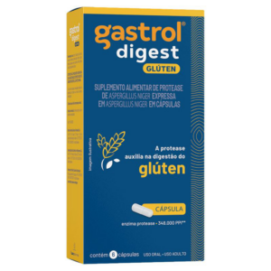 Enzima Protease 348.000PPI Gastrol Digest Glúten Caixa 6 Cápsulas