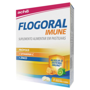 SUPLEMENTO ALIMENTAR MEL E LIMAO FLOGORAL IMUNE CAIXA 20G 8 PASTILHAS