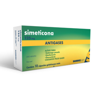 SIMETICONA 125MG SANDOZ CAIXA 10 CÁPSULAS GELATINOSAS