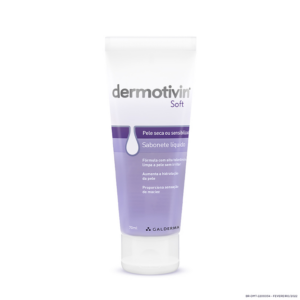 DERMOTIVIN SOFT SABONETE LIQUIDO FACIAL PELE SECA 70ML