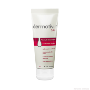 DERMOTIVIN SALIX SABONETE LIQUIDO FACIAL PELE OLEOSA E ACNEICA 70ML