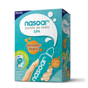 LAVAGEM NASAL GRANULADO NASOAR CAIXA 15 ENVELOPES 2,16G CADA + 1 LAVADOR NASAL