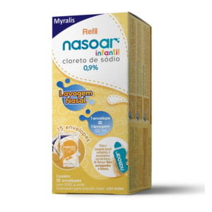 NASOAR INFANTIL 0,9% SOLUÇAO NASAL REFIL 15 ENVELOPES
