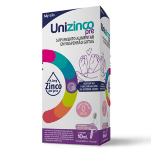 UNIZINCO PRE SEM SABOR MYRALIS PHARMA CAIXA 10ML SUSPENSAO GOTAS + CONTA-GOTAS