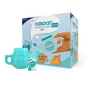 LAVAGEM NASAL GRANULADO NASOAR LOTA CAIXA 15 ENVELOPES 2,16G CADA + 1 LAVADOR NASAL