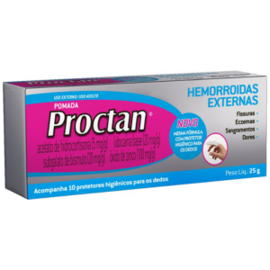 PROCTAN POMADA 25G COM 10 PROTETORES HIGIENICOS PARA DEDOS