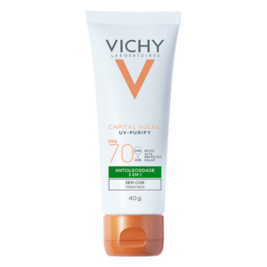 PROTETOR SOLAR FACIAL VICHY CAPITAL SOLEIL UV-PURIFY FPS70 SEM COR 40G