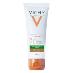PROTETOR SOLAR FACIAL VICHY CAPITAL SOLEIL UV-PURIFY FPS70 PELE MEDIA 40G