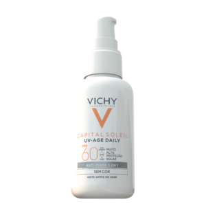 PROTETOR SOLAR FACIAL VICHY CAPITAL SOLEIL UV-AGE DAILY FPS60 SEM COR 40G