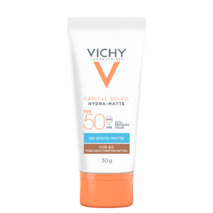 PROTETOR SOLAR FACIAL VICHY CAPITAL SOLEIL HYDRA-MATTE FPS50 COR 4.0 30G