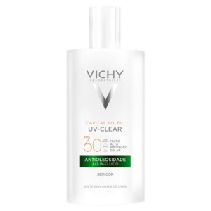 PROTETOR SOLAR FACIAL AQUA FLUIDO ANTIOLEOSIDADE SEM COR FPS 60 VICHY CAPITAL SOLEIL UV CLEAR FRASCO 40G