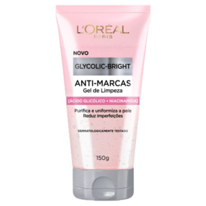 GEL DE LIMPEZA ANTIMARCAS L OREAL PARIS GLYCOLIC BRIGHT BISNAGA 150G