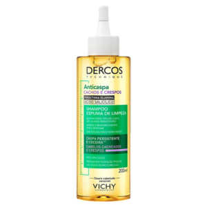 SHAMPOO ESPUMA DE LIMPEZA ANTICASPA PIROCTONA OLAMINA ACIDO SALICILICO VICHY DERCOS ALMOTOLIA CABELOS CACHEADOS E CRESPOS 200ML